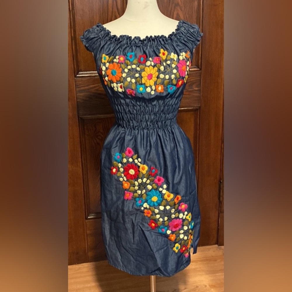 Embroidered Mexican Dress